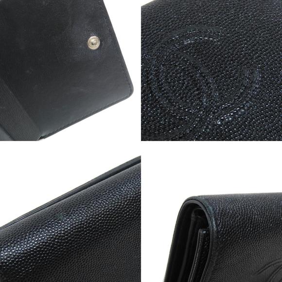 CHANEL Black Caviar Leather Logo Wallet - Picture 9 of 11